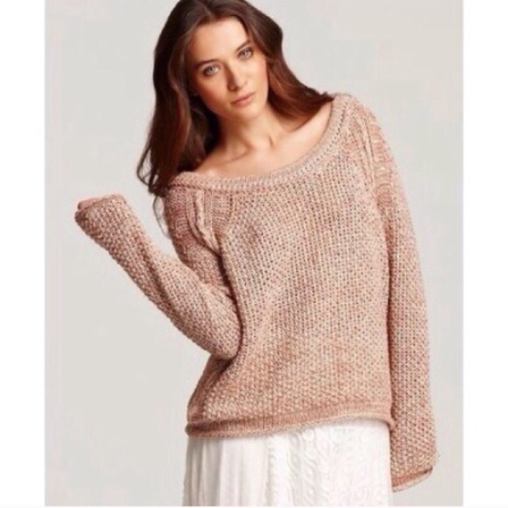 Free People Sahara Star Sweater blush color